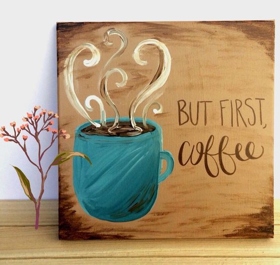 coffee easy canvas painting